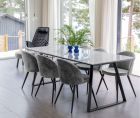 Estelle matbord vit/svart + valerie grå