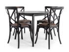 Mossbo matbord + Vintage stol svart 