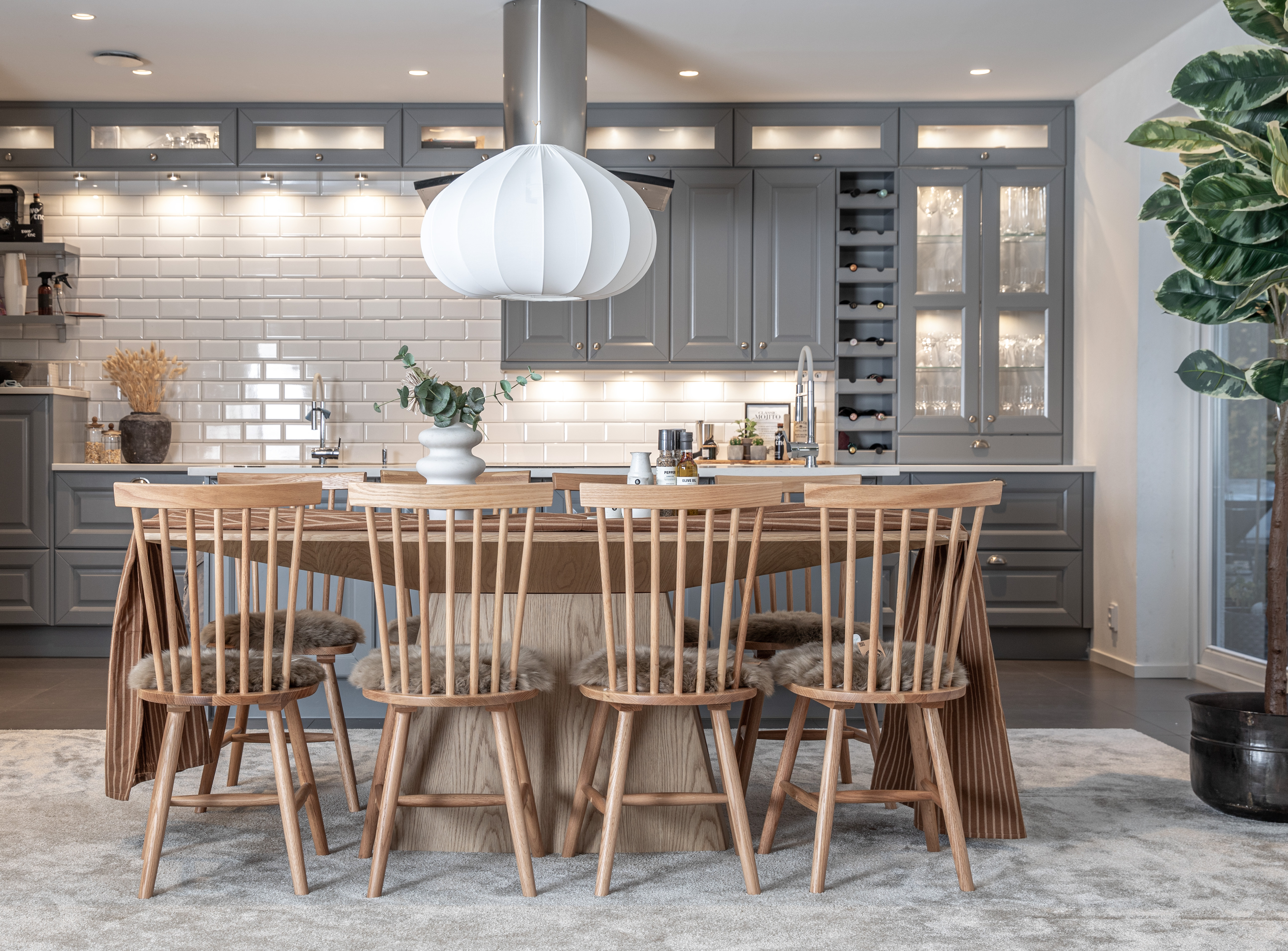 Float matbord 200x95cm ek med Stol 1