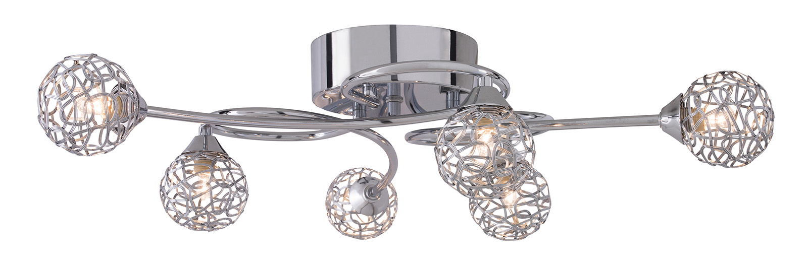Excell taklampa Krom/kristall