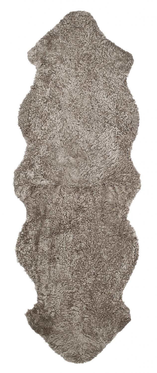 Dubbel fårskinn curly - ljusbrun
