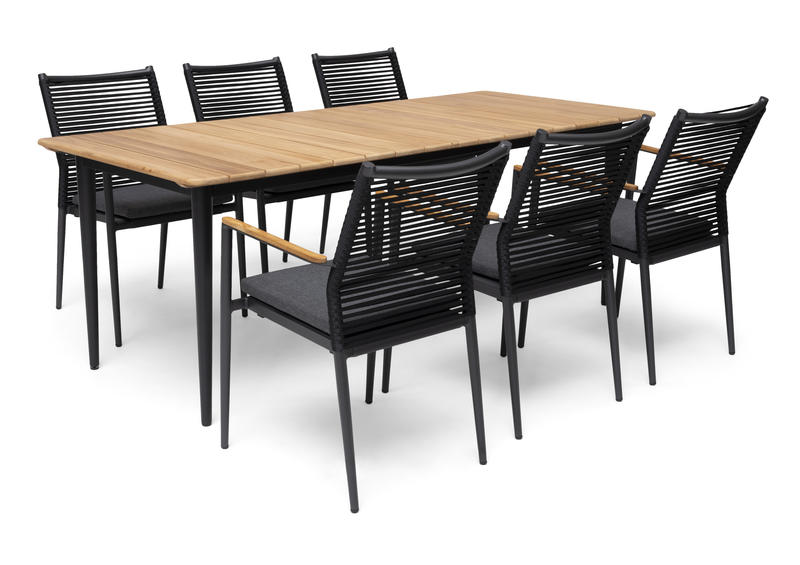 Lerdala matgrupp 210x90cm teak/alu