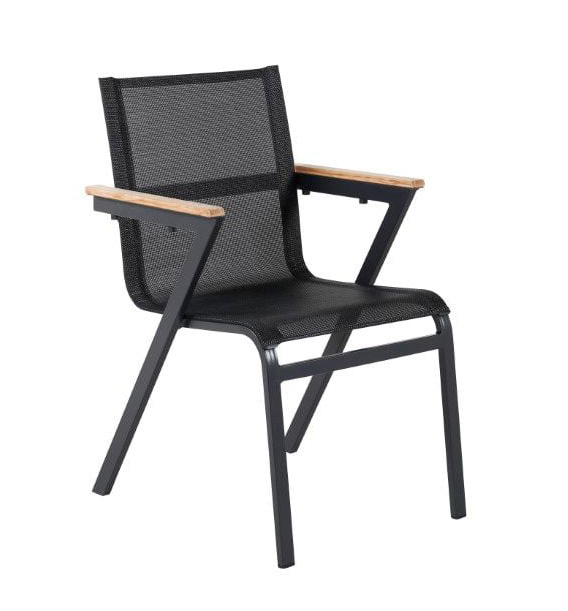 Mexico karmstol (stapelbar) svart/teak