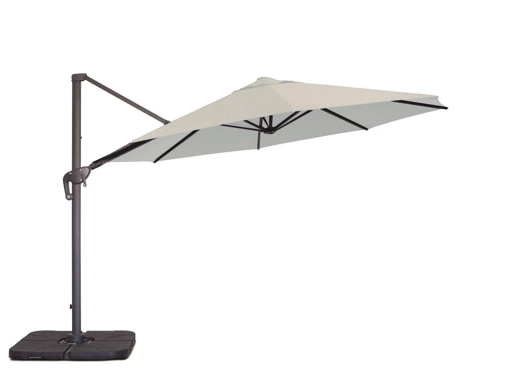 Ascoy Parasoll D3,5m vridbart 360 grader beige