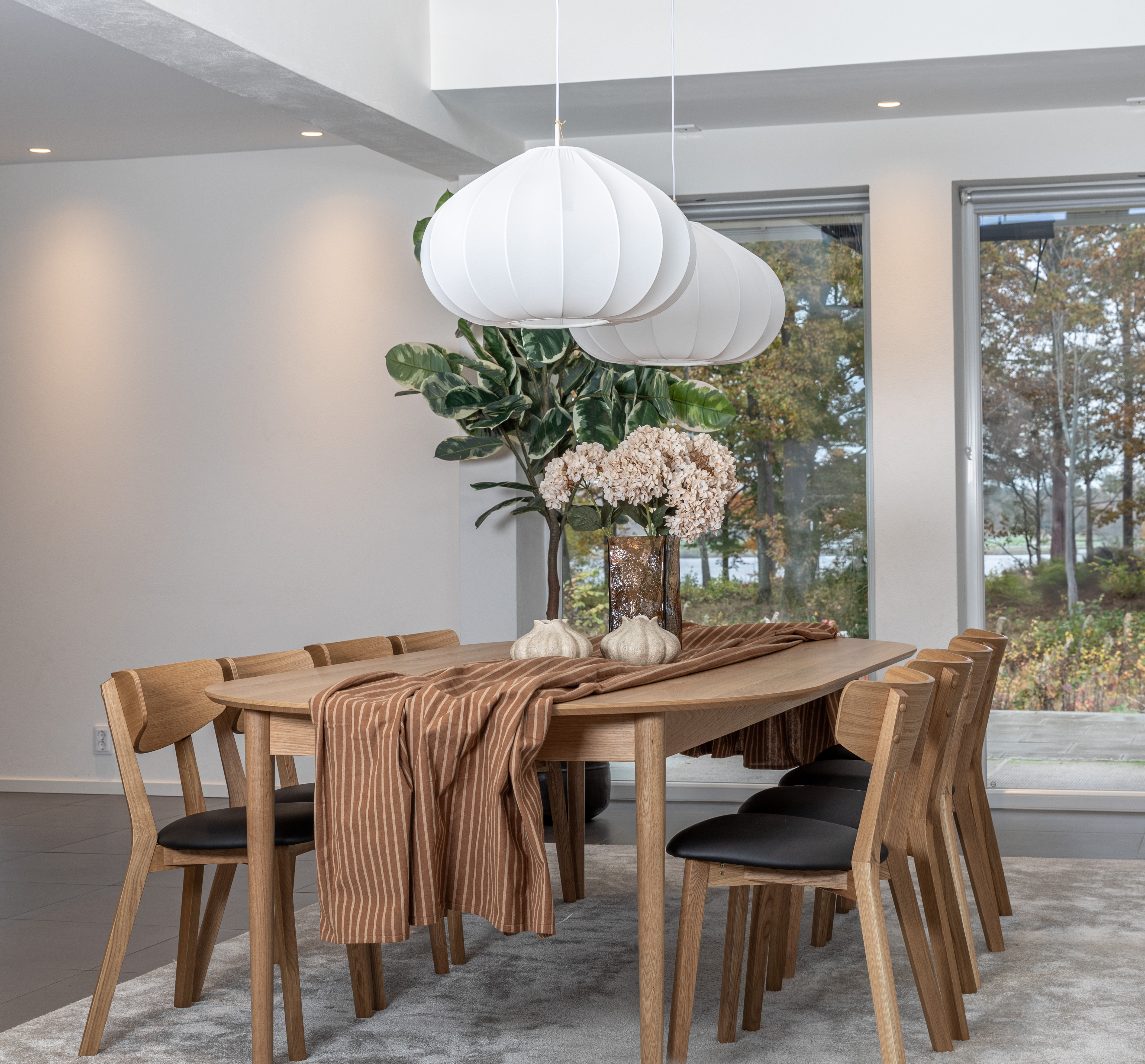 Oskar matgrupp ek 260x130cm med 8 Alex stolar