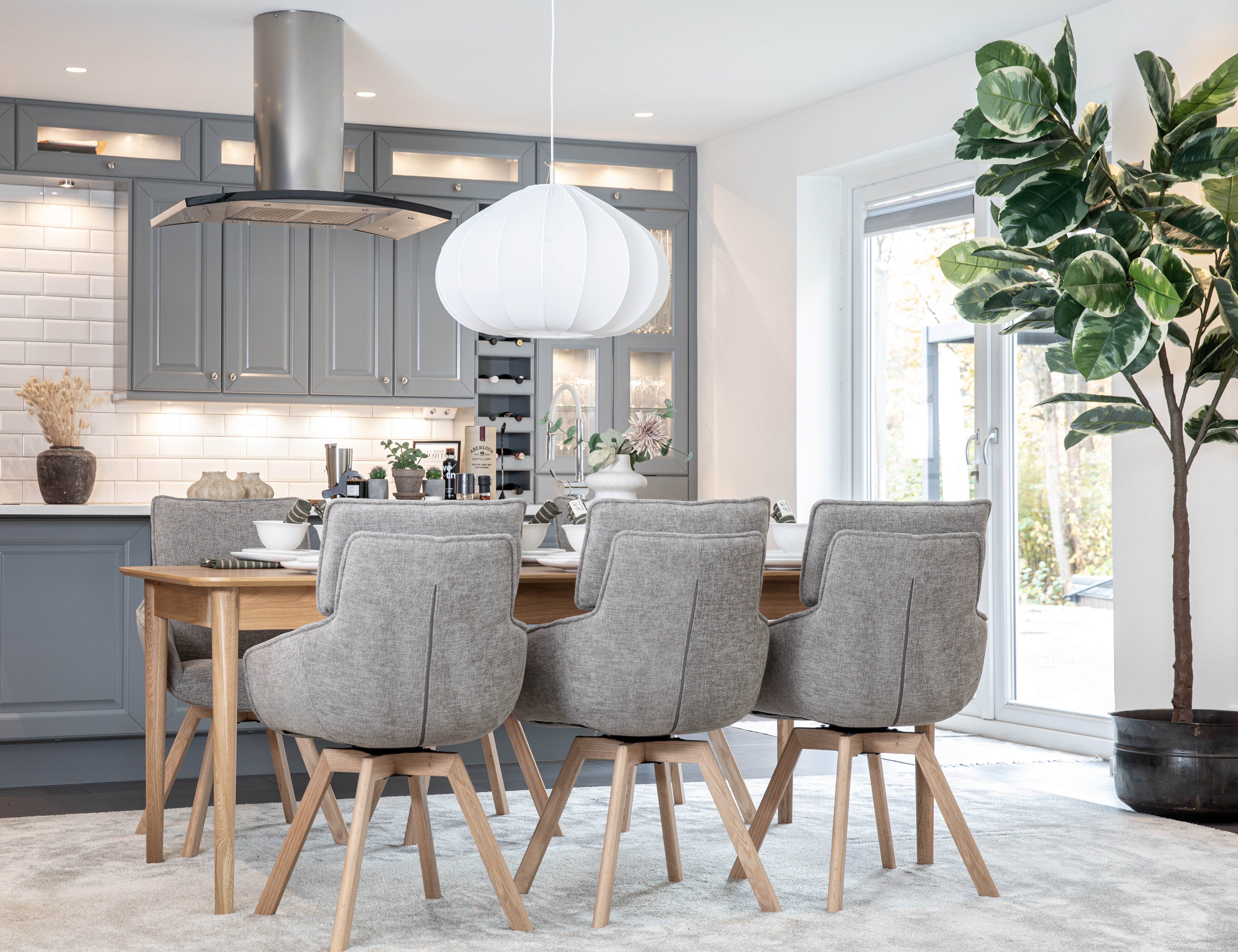 Oskar matgrupp ek 200x90cm med Alessia stolar