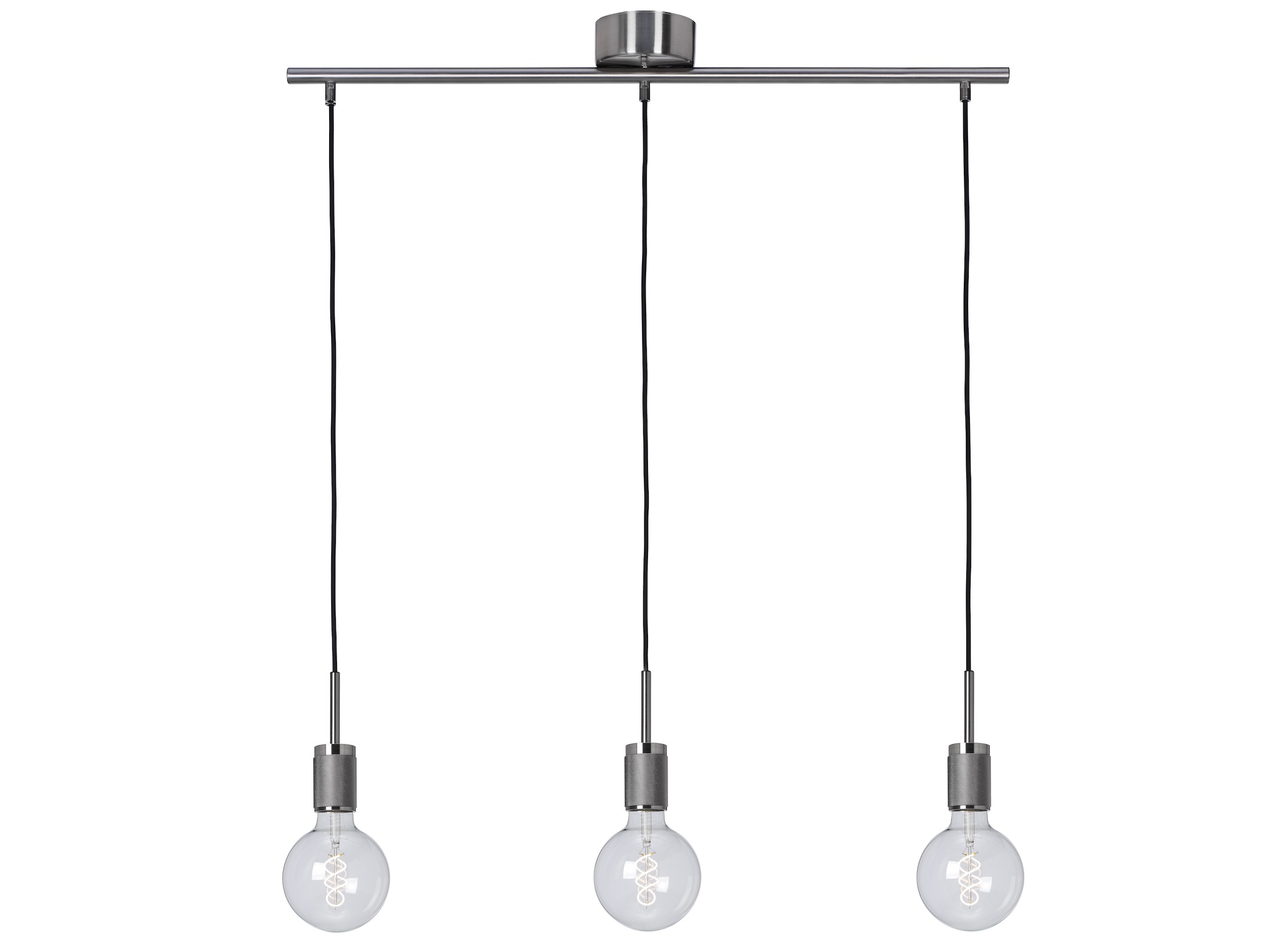 Rille taklampa 3xE27 borstad krom