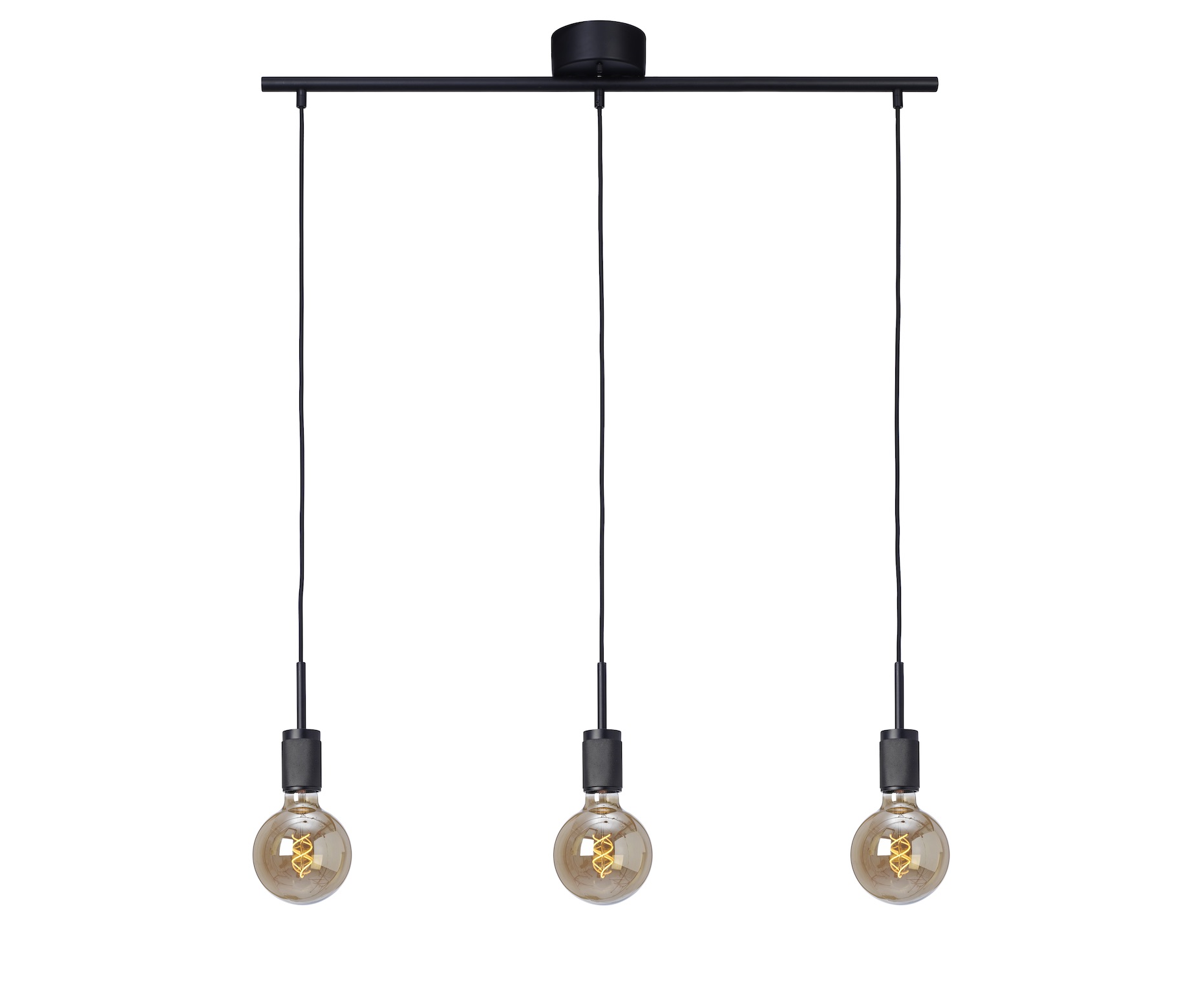 Rille taklampa 3xE27 svart