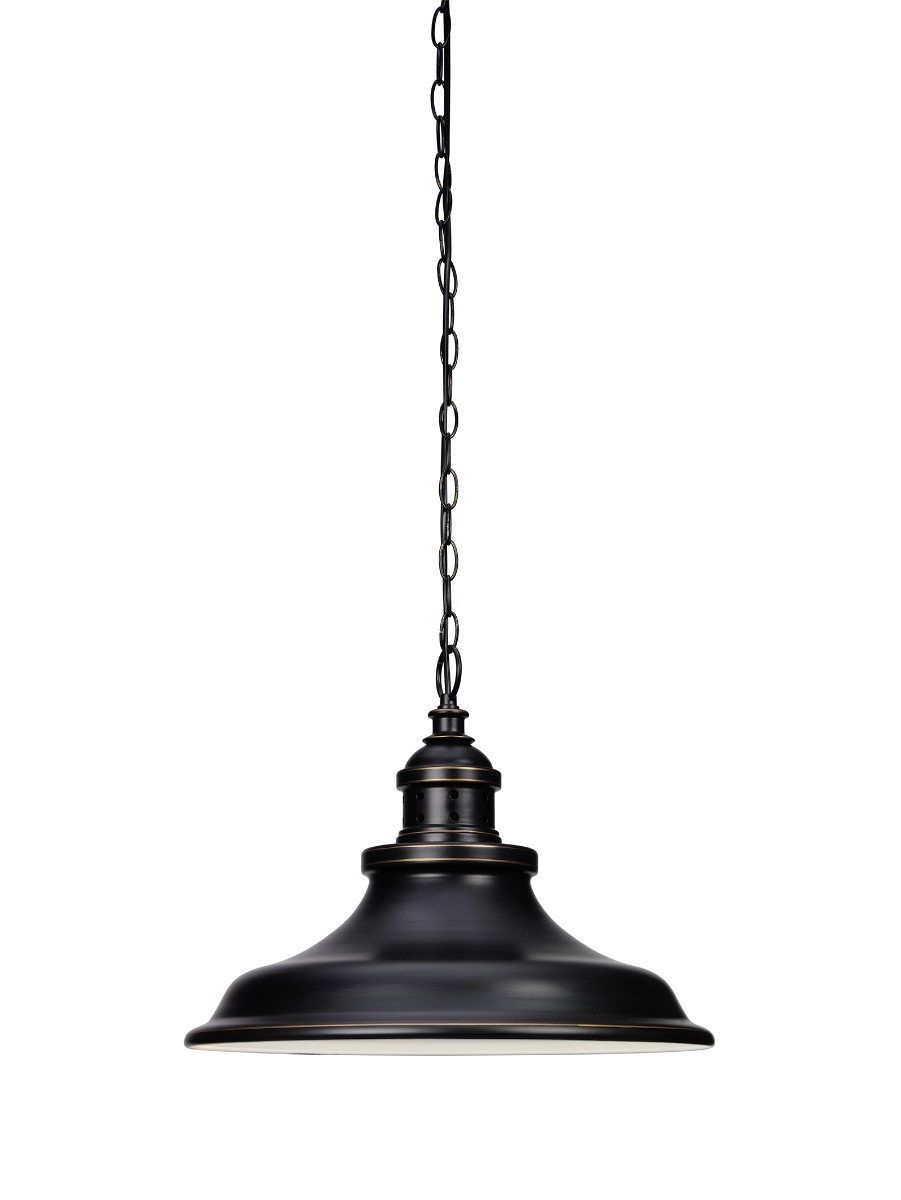 New Haven XL taklampa Antik svart/Guld dekor